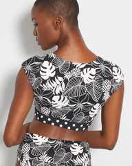 BLACK - Double Trouble Cap-Sleeve Crop Top | Soma