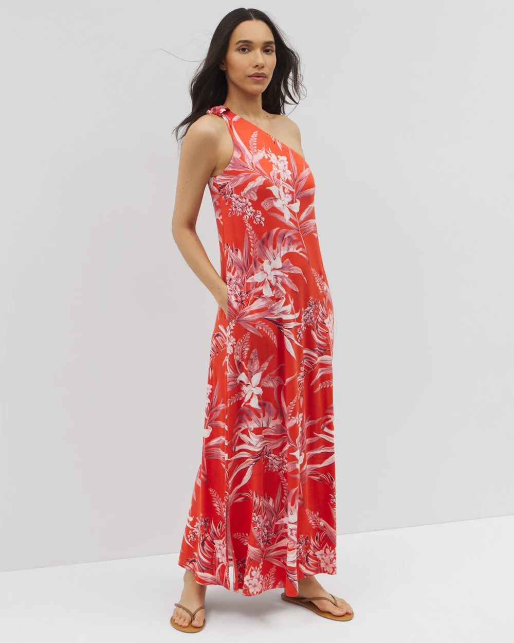 PALM PERFECT G GOJI BERRY - One-Shoulder Maxi Bra Dress | Soma