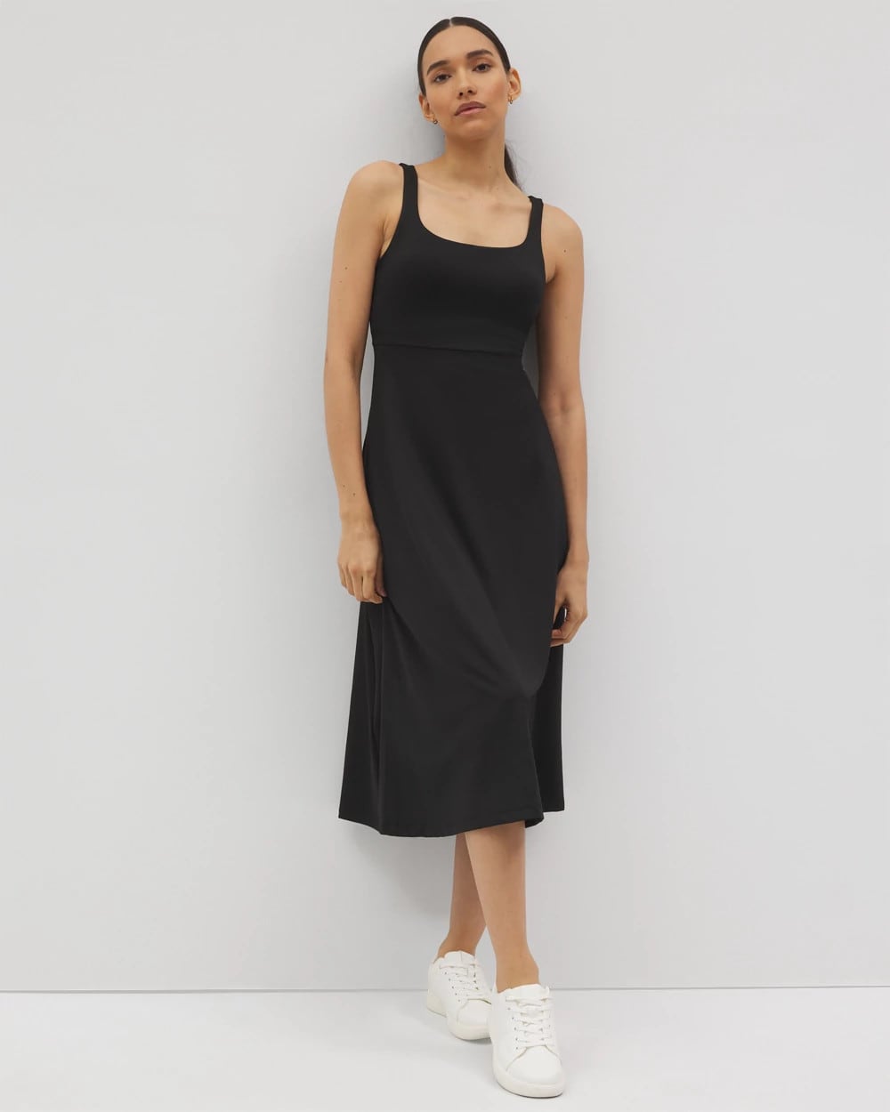 BLACK - Lounge Square Neck Midi Dress | Soma