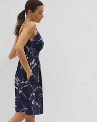 PALM TOILE NIGHTFALL NAVY - Paradiso Short Bra Dress | Soma