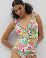 MULTI - Bleu Rod Beattie All Set for Summer Ruffle Tankini | Soma