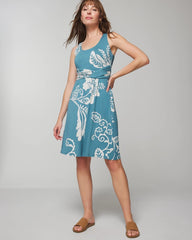 GARDEN TAPESTRY G BLUE - Draped Empire Short Bra Dress | Soma