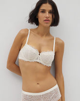 IVORY - Soma Balconette Unlined Bra with Lace | Soma