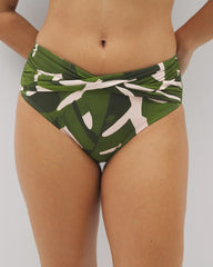 TROPICAL BREEZE MID PALM - Soma Swim Twist-Front Bikini Bottoms | Soma