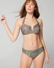 ORNAMENTAL PAISLEY G LIME - Ruched Bikini Bottom | Soma