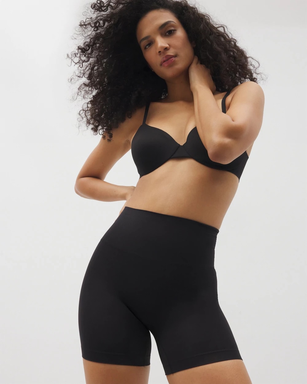 BLACK - Mid-Level Shaping Seamless Shorts | Soma