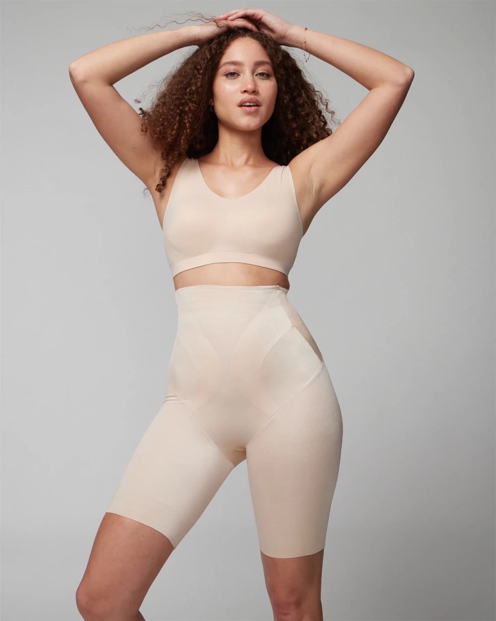 PALE SAND - Mid-Level Shaping Vanishing Edge High-Waist Thigh Slimmer | Soma