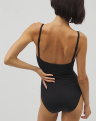 BLACK - Twist-Front Keyhole One-Piece | Soma