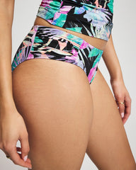 LUSH TROPICAL BLACK - Enbliss Ruched Side Bikini Bottom | Soma