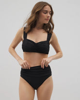 BLACK - Ruched High-Waist Bikini Bottom | Soma