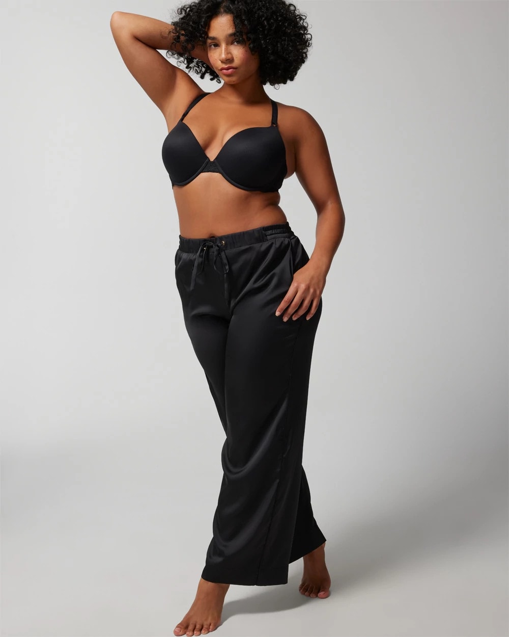 BLACK - Push-Up Plunge Bra with Lace | Soma