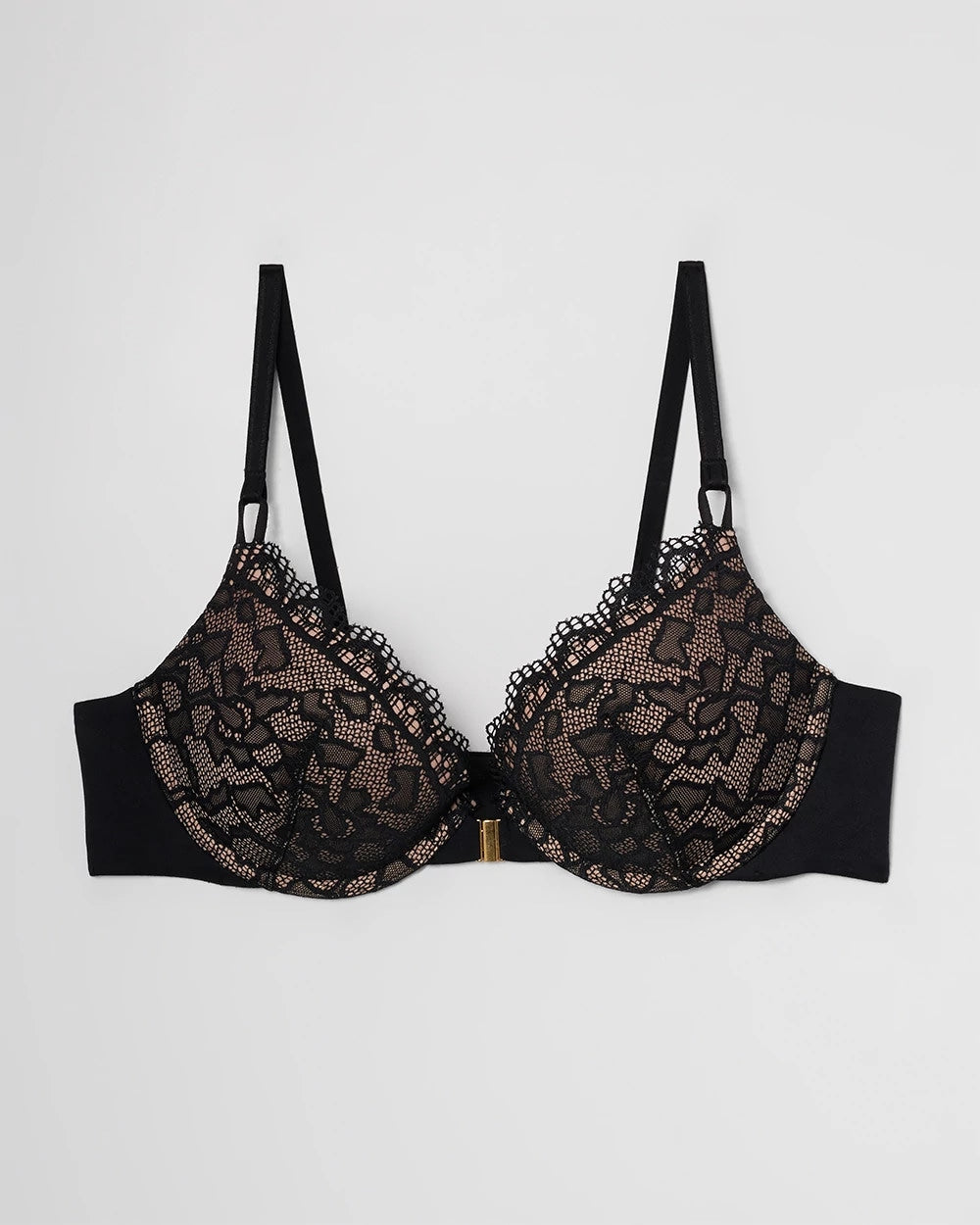 BLACK - Push-Up Front-Close Bra with Lace | Soma