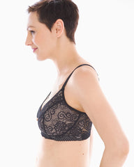 BLACK - Wireless Pocketed Lace Bra | Soma