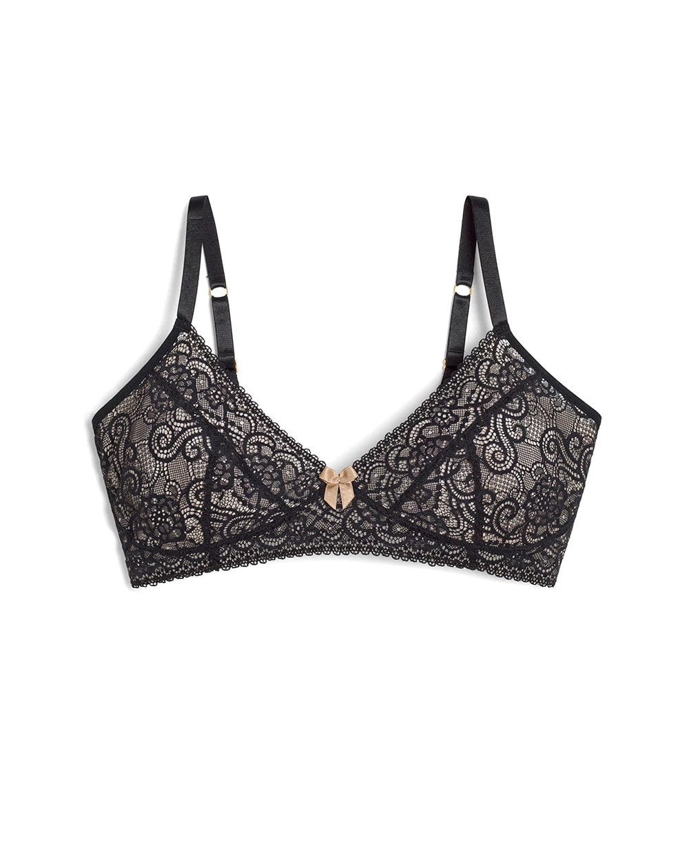 BLACK - Wireless Pocketed Lace Bra | Soma