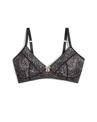 BLACK - Wireless Pocketed Lace Bra | Soma