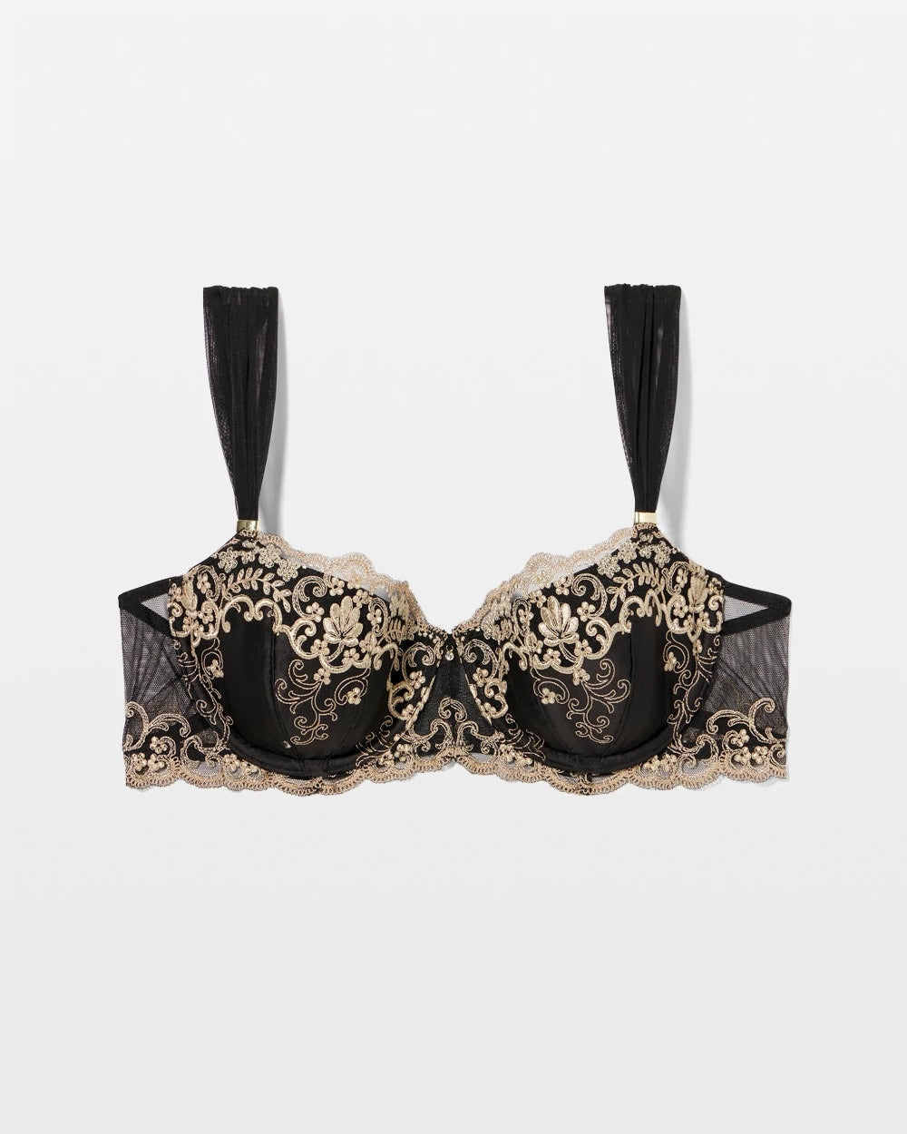 BLACK - Venice Lace Embroidered Balconette Bra | Soma