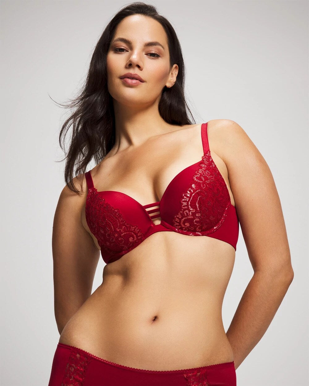 PAINT THE TOWN RED LUREX - Push-up Plunge Bra with Lace | Soma