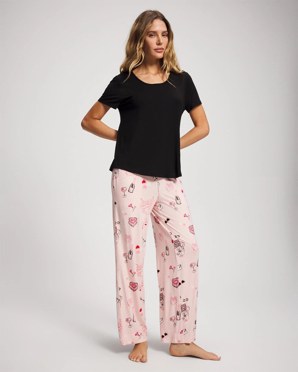 BE MINE PRETTY PINK - Short Sleeve + Pant Pajama Set | Soma
