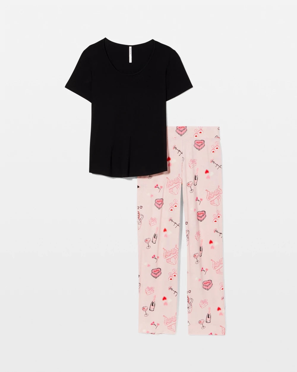 BE MINE PRETTY PINK - Short Sleeve + Pant Pajama Set | Soma