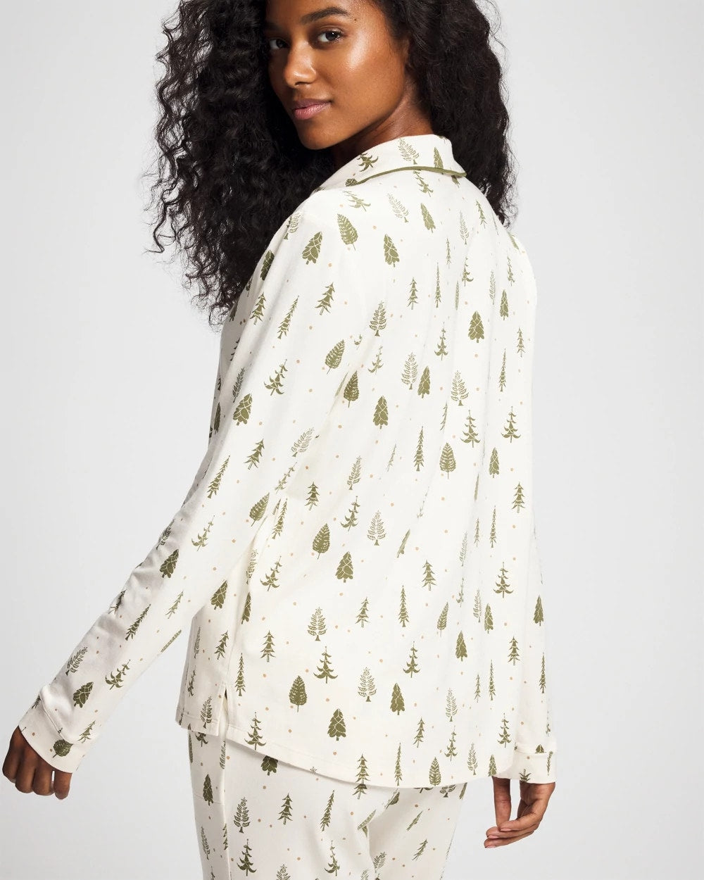 FESTIVE FIRS CHAMP DREAMS - Long-Sleeve Notch Collar Pajama Top | Soma