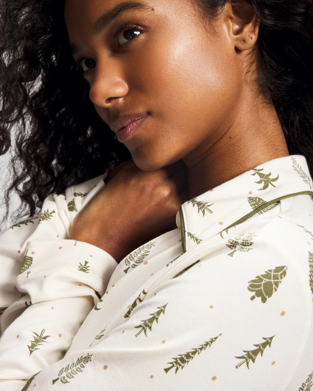 FESTIVE FIRS CHAMP DREAMS - Long-Sleeve Notch Collar Pajama Top | Soma