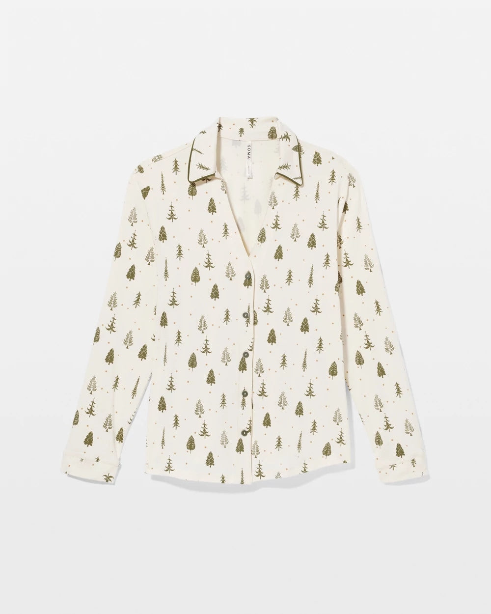 FESTIVE FIRS CHAMP DREAMS - Long-Sleeve Notch Collar Pajama Top | Soma