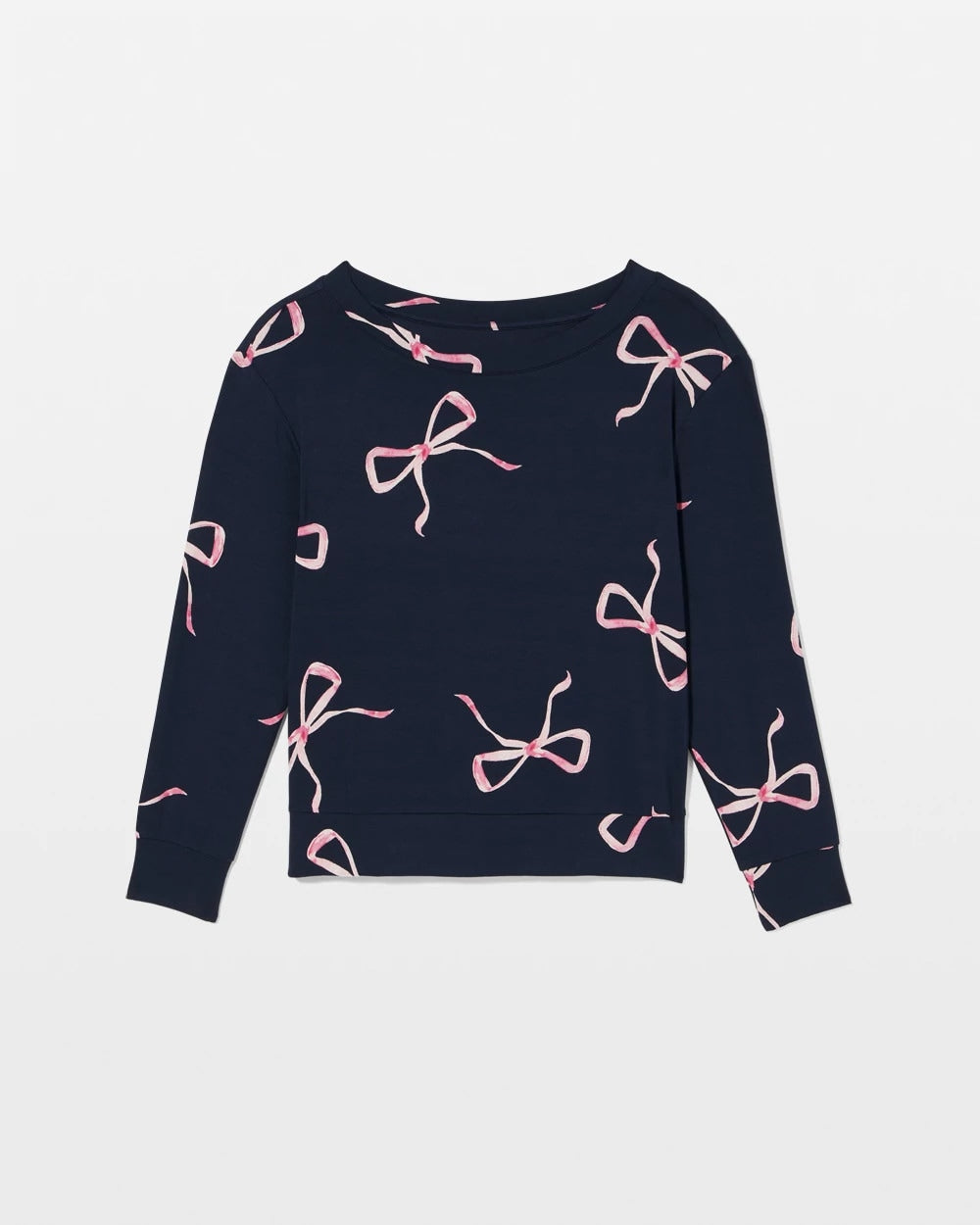 BELOVED BOWS GRAND NAVY - Long-Sleeve Pajama Top | Soma