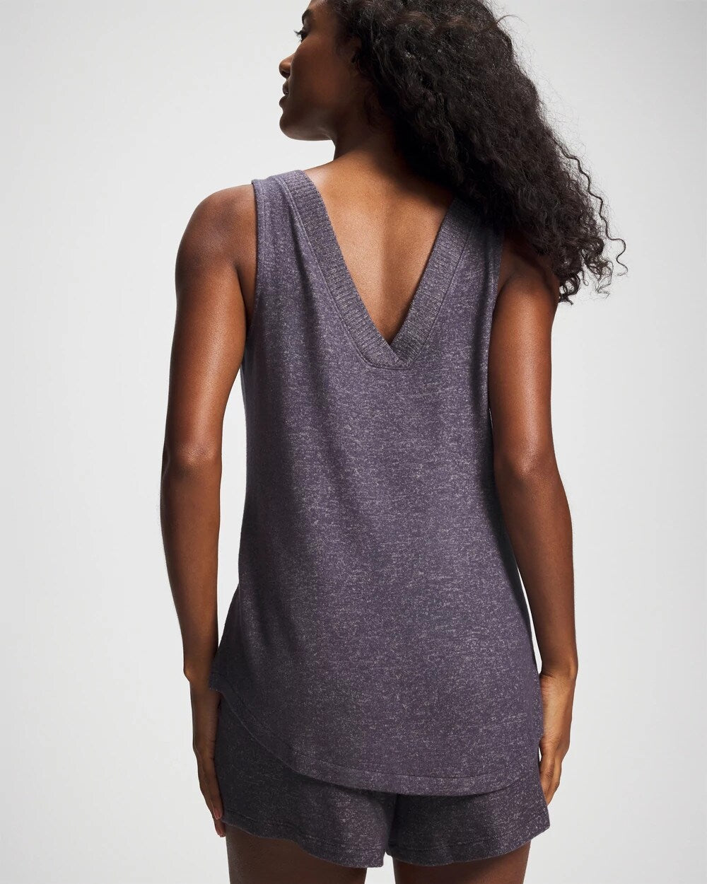GRAY INK/PEARLED IVORY - V-Neck Pajama Tank | Soma