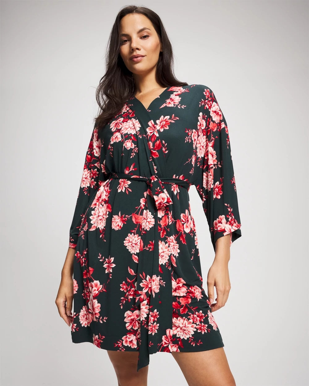 COTTAGE FLORAL GREEN - Short Robe | Soma