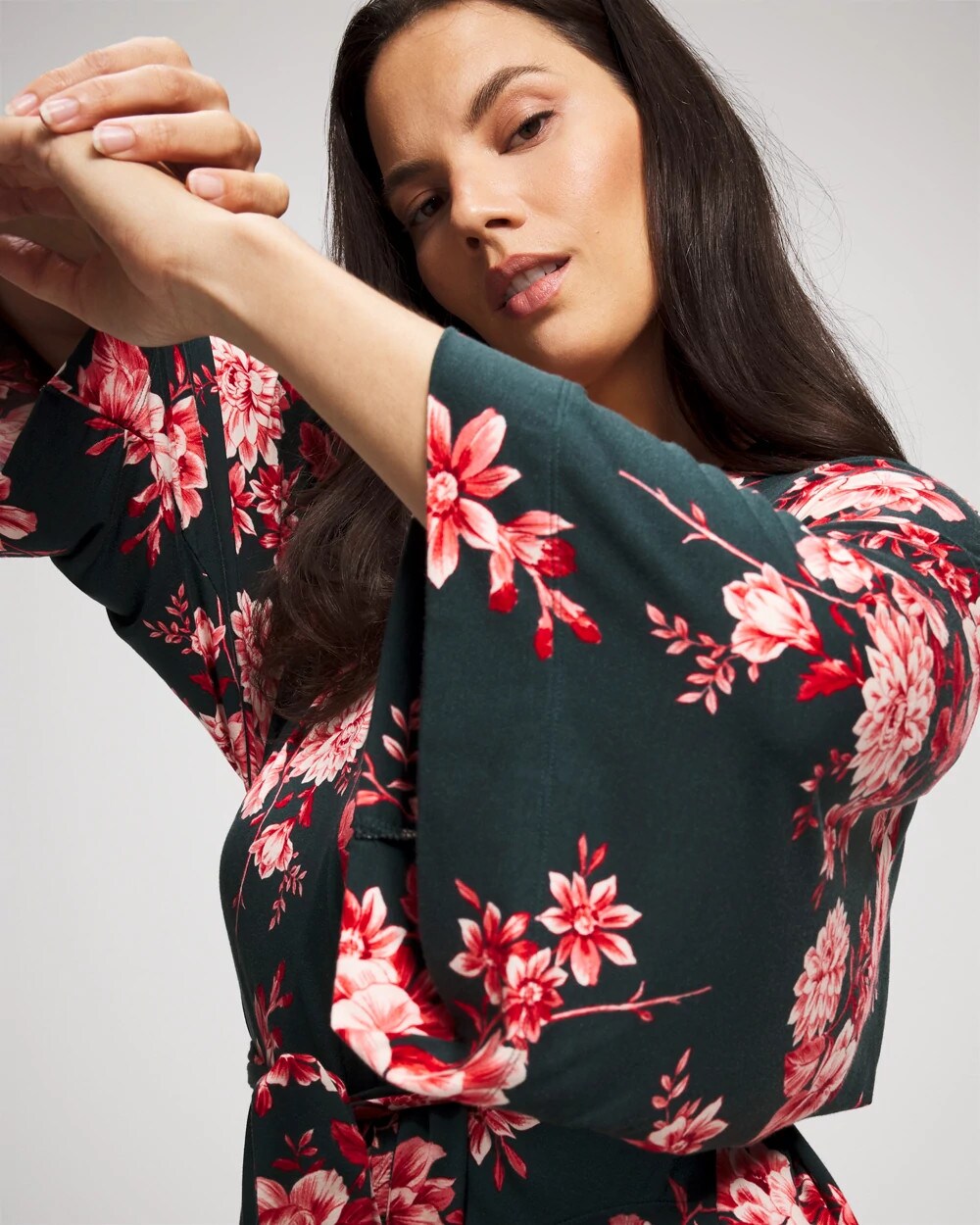 COTTAGE FLORAL GREEN - Short Robe | Soma