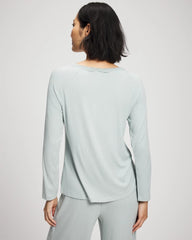 GREEN MIST - Pointelle Long Sleeve Pajama Top | Soma