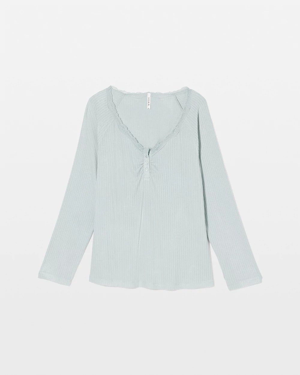 GREEN MIST - Pointelle Long Sleeve Pajama Top | Soma