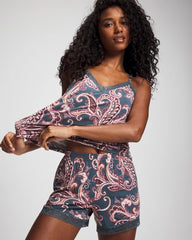 IMPERIAL PAISLEY MD PET - Lace-Trim Pajama Shorts | Soma