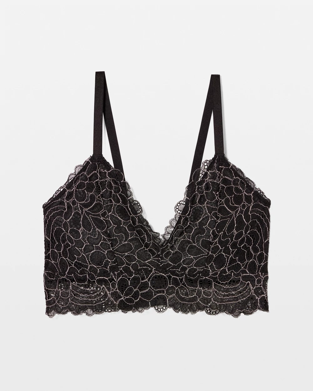BLACK/IVORY CD - Corded Lace Bralette | Soma