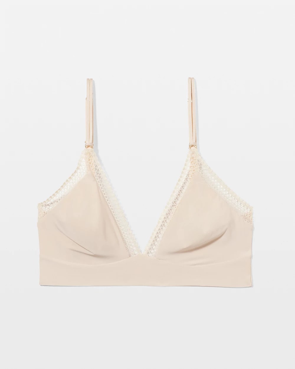 PALE SAND - Geo Lace Trim Bralette | Soma