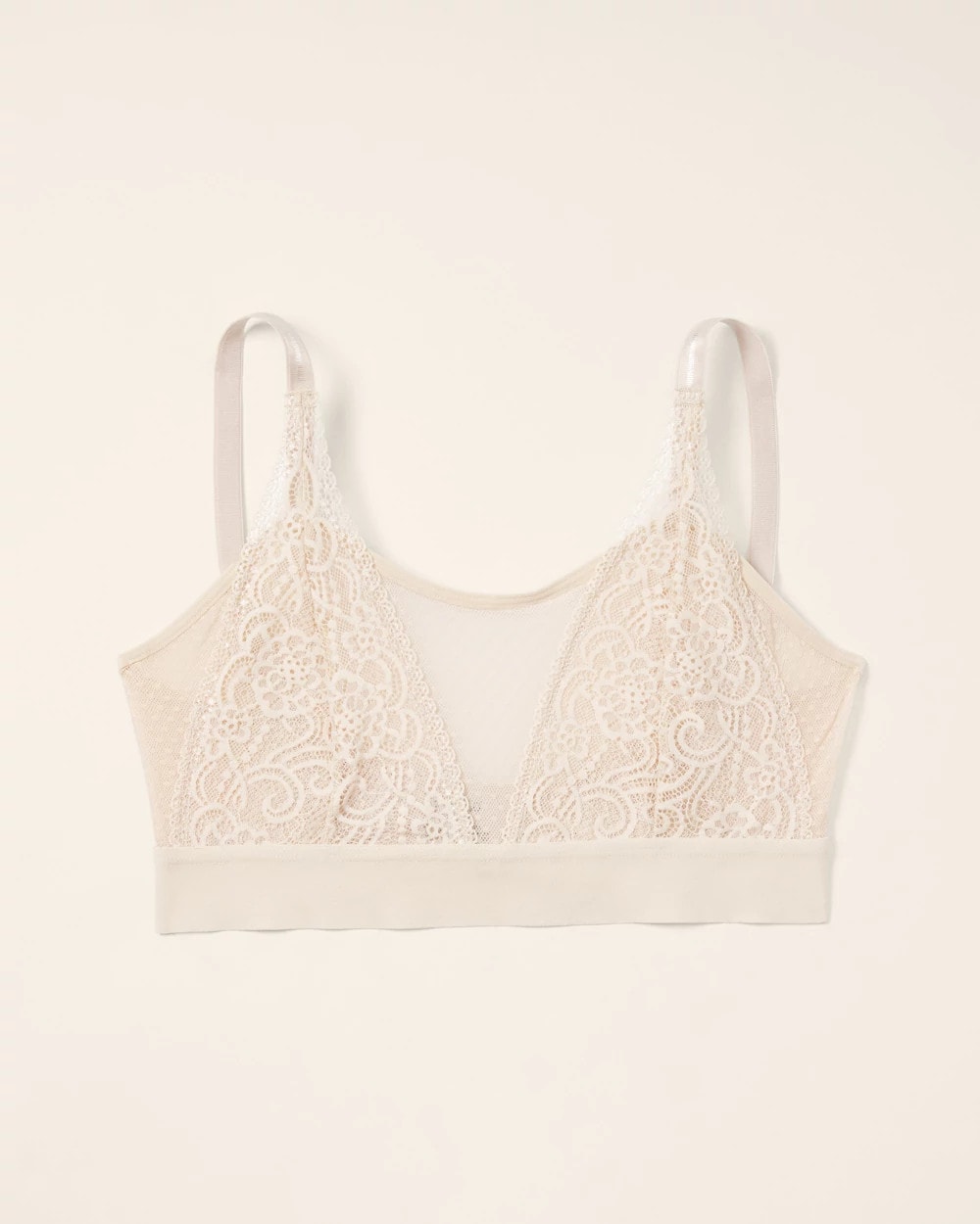 IVORY - Wireless Pocketed Cupless Lace Bralette | Soma