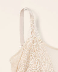 IVORY - Wireless Pocketed Cupless Lace Bralette | Soma
