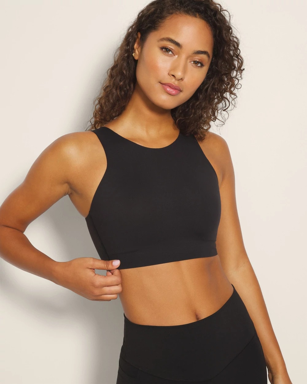 BLACK - High-Neck Yoga Bra | Soma