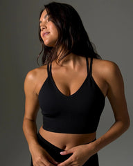 BLACK - Longline Bra with Strappy Back | Soma