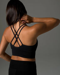 BLACK - Longline Bra with Strappy Back | Soma