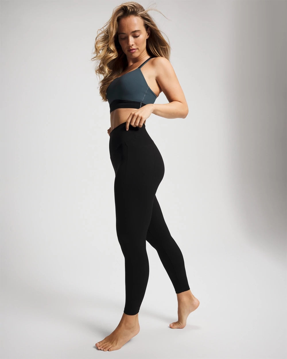 PETROL/BLACK - Racerback Yoga Bra | Soma
