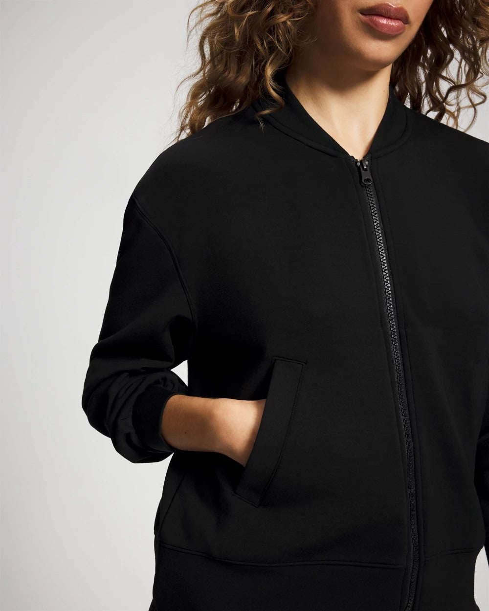 BLACK - Modern Modal Bomber Jacket | Soma