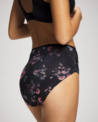 FLORAL DREAMS BLACK MINI - Vanishing Edge Microfiber Modern Brief Panty with Lace | Soma