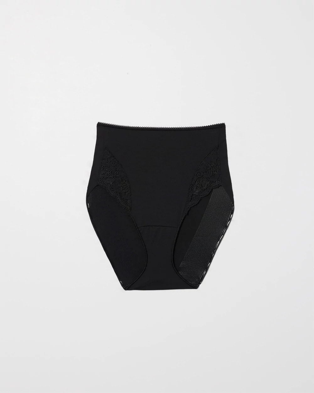 BLACK - High-Waist Brief Panty with Lace | Soma