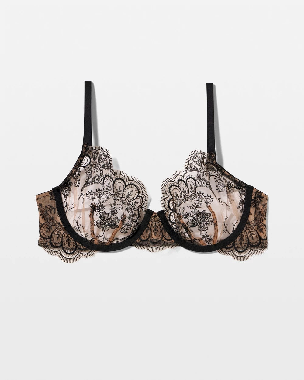 BLACK - Tattoo Embroidered Perfect Coverage Bra | Soma