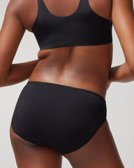 BLACK - Cotton Blend Hipster Panty with Lace | Soma