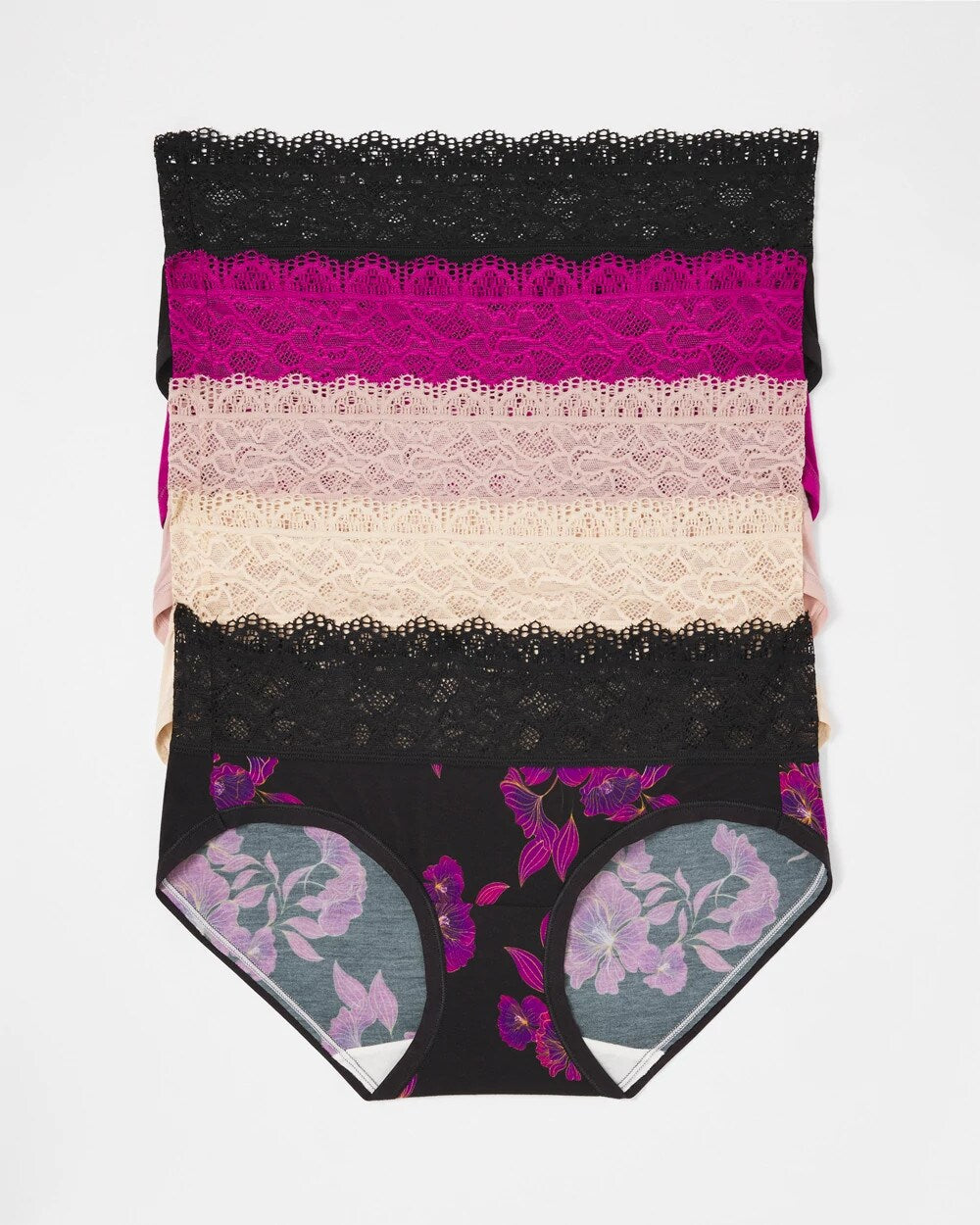 GILDED BLOOMS MULTI PACK - Hipster Panty with Super Soft Enchanting Lace 5 pack | Soma