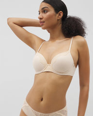 PALE SAND - Embraceable Perfect Coverage Bra with Crochet Lace | Soma