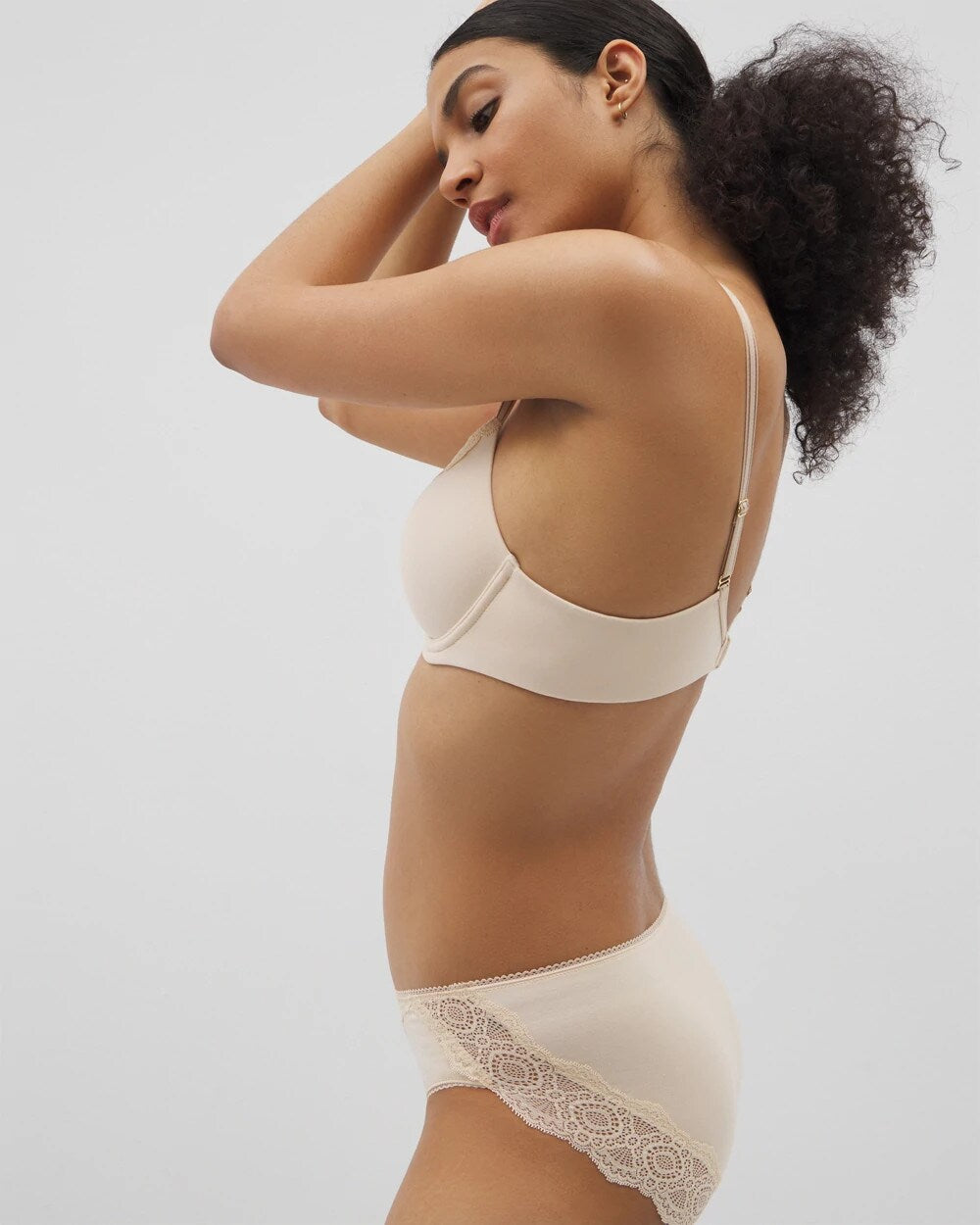 PALE SAND - Embraceable Perfect Coverage Bra with Crochet Lace | Soma