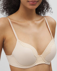 PALE SAND - Embraceable Perfect Coverage Bra with Crochet Lace | Soma